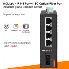 4 RJ45 Port 1 SC Optical Fiber Port 100Mbps Industrial Ethernet Network Switch Switcher