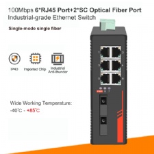 100Mbps 2 SC Optical Fiber Port 6 RJ45 Port Industrial Ethernet Network Switch Switcher