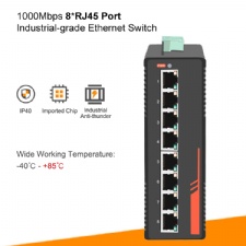 8 RJ45 Ports Full Gigabit 1000Mbps Industrial Ethernet Network Switch Switcher