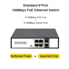Cheap Universal Smart 4 PoE 2 Uplink Port 10/100Mbps Ethernet Network Switch Switches Switcher Hub Surveillance Splitter