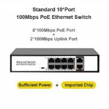 Cheap Universal Intelligent 8 PoE 2 Uplink Port 10/100Mbps Ethernet Switch Switches Switcher Surveillance Splitter Network Hub