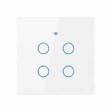 WiFi Smart Touch Light Switch 4-Gang APP & Voice Control Single Live Neutral Wire Compatible